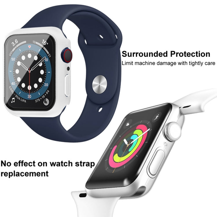 For Apple Watch Series 9 / 8 / 7 45mm imak PC Frame Case with Tempered Glass Film(White) by imak