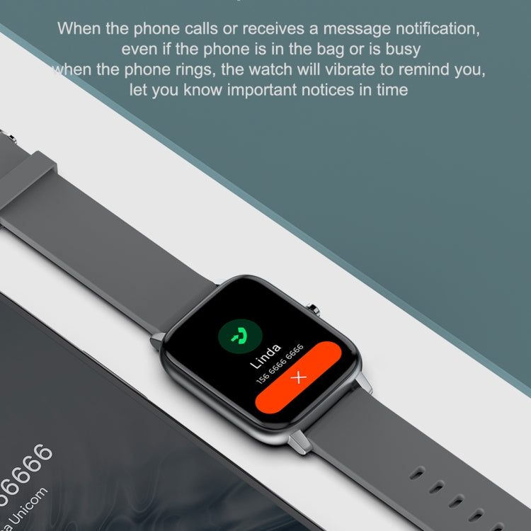 Ochstin 5H80 1.69 inch Square Screen Silicone Strap Heart Rate Blood Oxygen Monitoring Bluetooth Smart Watch(Grey) by OCHSTIN