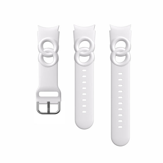 For Samsung Galaxy Watch 5 Pro 45mm Hollowed Double Loop Silicone Watch Band(White) by bashfashion