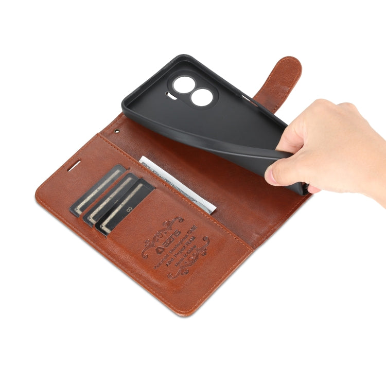 For Honor Play 40 Plus AZNS Sheepskin Texture Flip Leather Phone Case(Brown) by AZNS