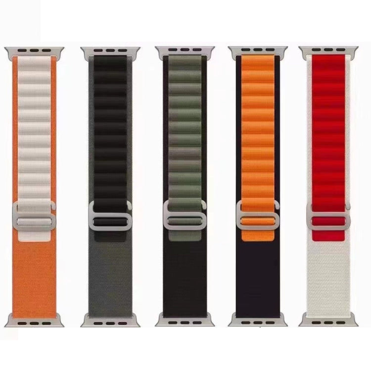 Breathable Two-color Nylon Watch Band For Apple Watch Ultra 49mm / Series 8&7 45mm / SE 2&6&SE&5&4 44mm / 3&2&1 42mm(White) by bashfashion
