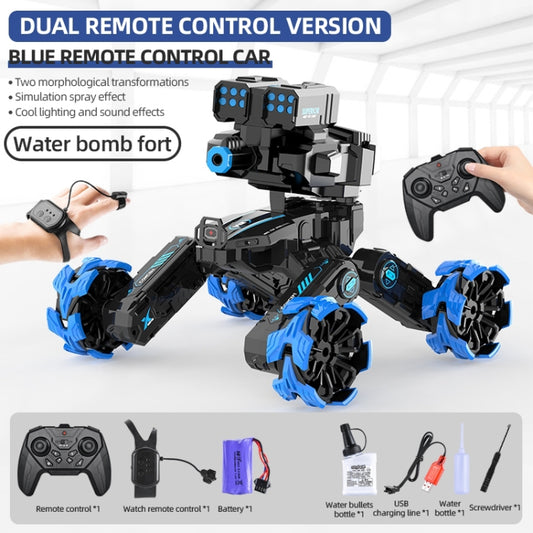 DM-528 Four-wheel Battle Blooming Tire Spray Remote Control Car, Specification:Dual Control Water Bomb(Blue) by bashfashion