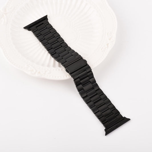 Strains Metal Watch Band For Apple Watch Ultra 49mm / Series 8&7 45mm / SE 2&6&SE&5&4 44mm / 3&2&1 42mm(Black) by bashfashion