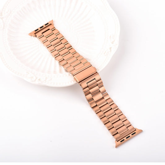 Strains Metal Watch Band For Apple Watch Series 8&7 41mm / SE 2&6&SE&5&4 40mm / 3&2&1 38mm(Rose Gold) by bashfashion