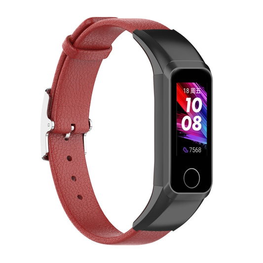 For Huawei Band 4 (ADS-B29) / Honor Band 5i (CRS-B19S) Genuine Leather Wrist Strap Watchband(Red) by bashfashion