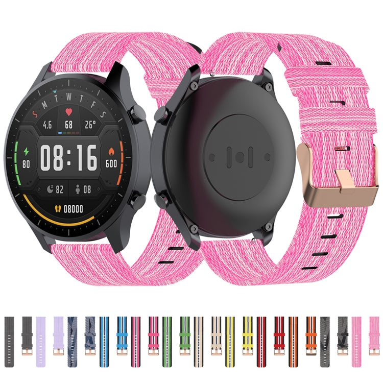 For Xiaomi Watch Color 22mm Nylon Denim Wrist Strap Watchband(Black and Red) by bashfashion