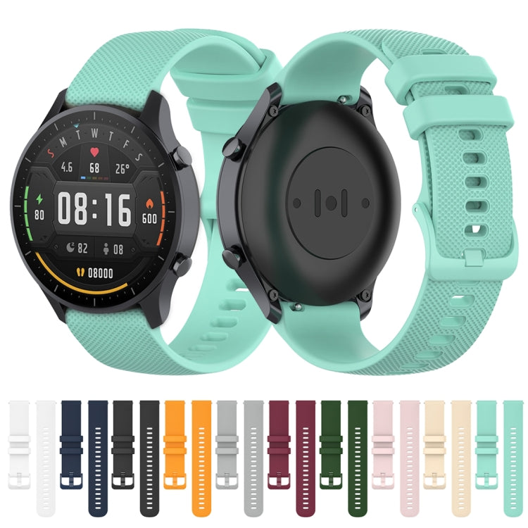 For Xiaomi Watch Color 22mm Small Plaid Texture Silicone Wrist Strap Watchband(Beige) by bashfashion