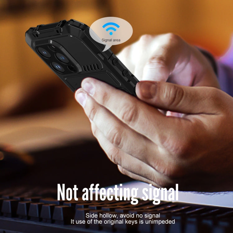 For iPhone 14 Pro Max R-JUST Life Waterproof Dustproof Shockproof Phone Case(Black) by R-JUST