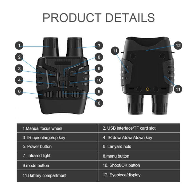 NV3180 Outdoor Hunting Starlight Level Sensor Digital Night Vision Binoculars by bashfashion