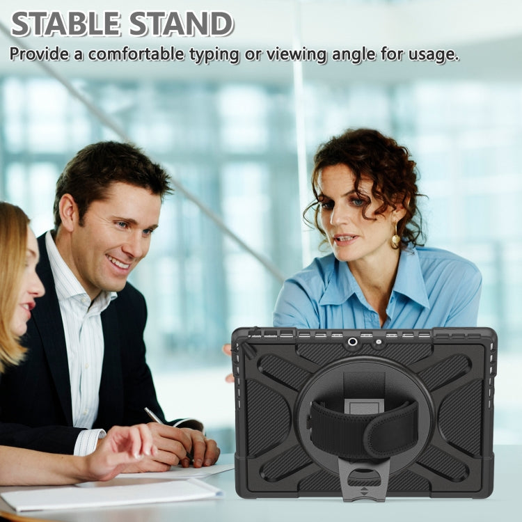 For MicroSoft Surface Pro 9 / 10 / 11 Rotatable Kickstand Grip Shockproof Tablet Case(Black) by bashfashion