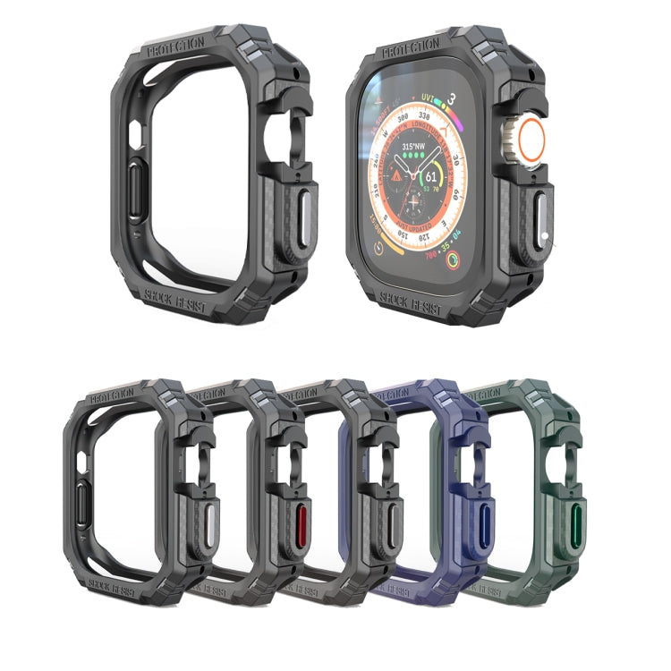 For Apple Watch Ultra 3 / 2 / 1 49mm TPU + PC Carbon Fiber Shockproof Case(Navy Blue) by bashfashion