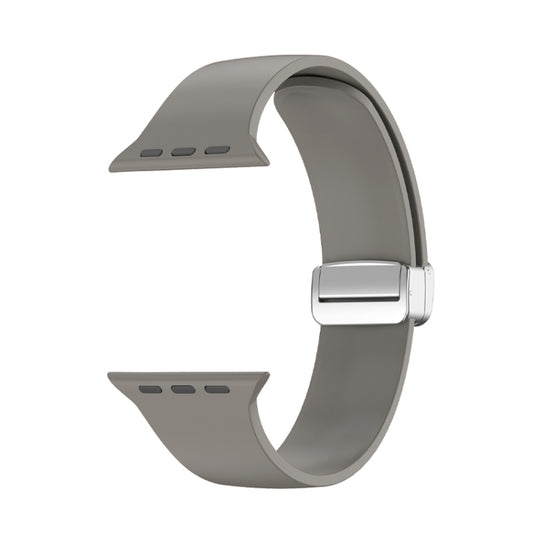 Folding Buckle Silicone Watch Band For Apple Watch Ultra 49mm(Grey) by bashfashion