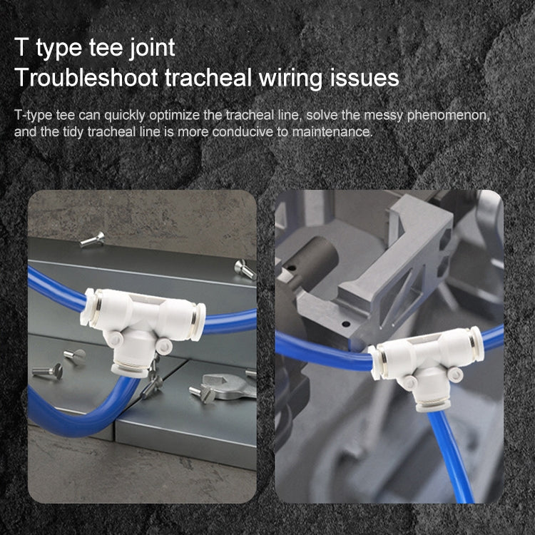 PEG6-4 LAIZE 2pcs PW T-type Tee Reducing Pneumatic Quick Fitting Connector by LAIZE