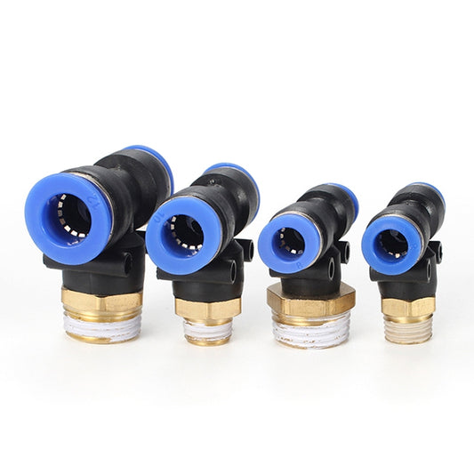 PB8-03 LAIZE 2pcs Plastic T-type Tee Male Thread Pneumatic Quick Connector by LAIZE