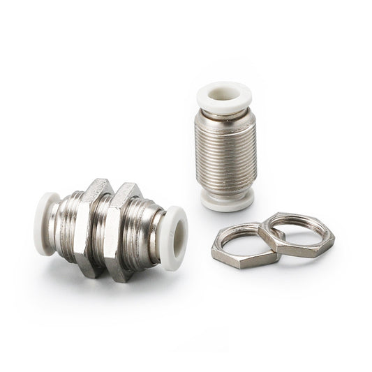 PM-10 LAIZE PM Bulkhead Straight Pneumatic Quick Fitting Connector by LAIZE