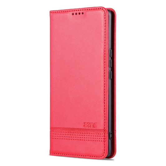 For Honor X40 AZNS Magnetic Calf Texture Leather Phone Case(Red) by AZNS