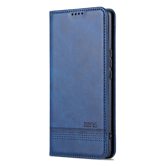 For Honor X40 AZNS Magnetic Calf Texture Leather Phone Case(Dark Blue) by AZNS