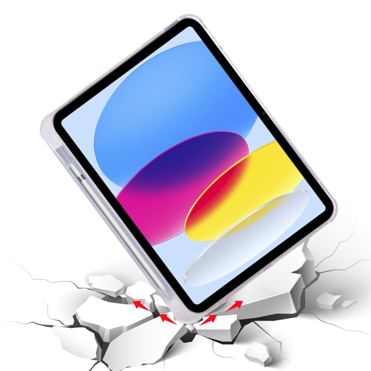 For iPad 2025 / 2022 Four-corner Airbag Shockproof Three-fold Tablet Leather Case (Ice Blue) by bashfashion