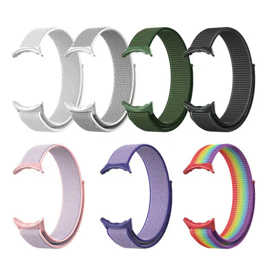 For Google Pixel Watch Nylon Woven Plastic Connector Watch Band(Army Green) by bashfashion