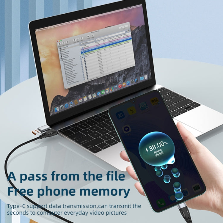 ADC-008 66W USB to USB-C/Type-C + 8 Pin + Micro USB 3 in 1 Fully Compatible Fast Charge Data Cable, Length:1.2m by bashfashion