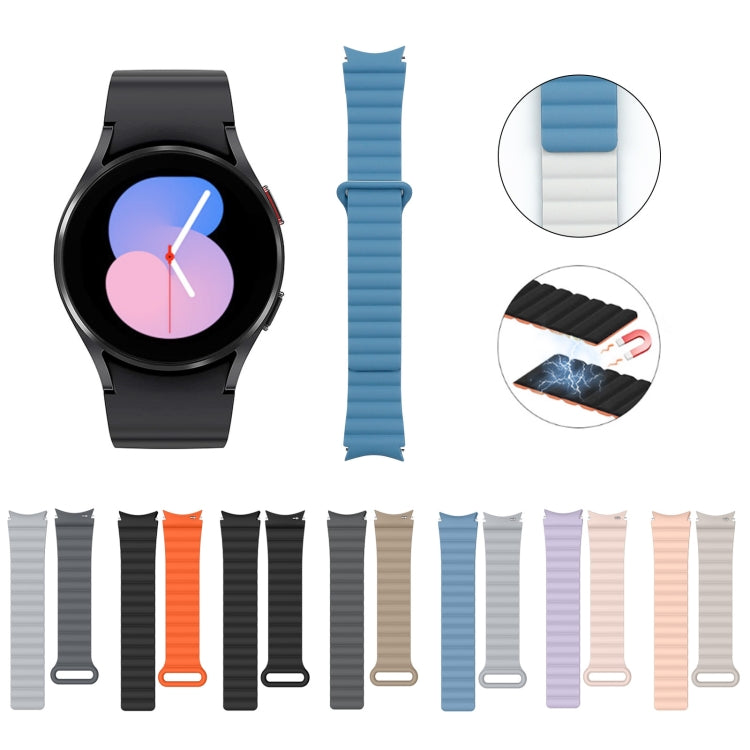 For Samsung Galaxy Watch5 40mm / 44mm Silicone Magnetic Watch Band(Black Orange) by bashfashion