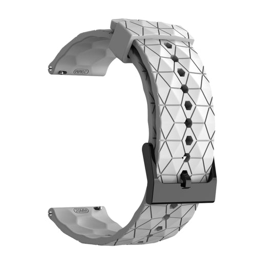 20mm Football Texture Silicone Watch Band(White) by bashfashion