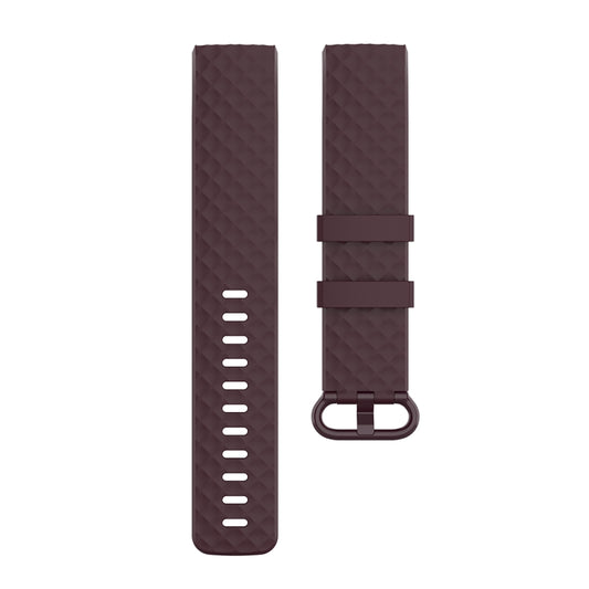 Color Buckle TPU Wrist Strap Watch Band for Fitbit Charge 4 / Charge 3 / Charge 3 SE, Size: S(Rosewood) by bashfashion
