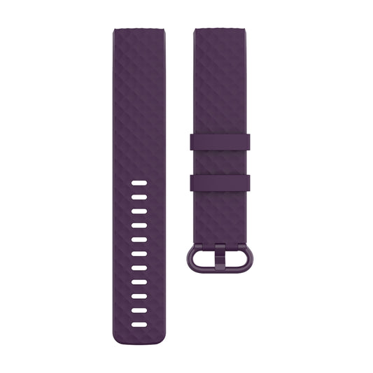 Color Buckle TPU Wrist Strap Watch Band for Fitbit Charge 4 / Charge 3 / Charge 3 SE, Size: S(Dark Purple) by bashfashion