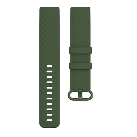 Color Buckle TPU Wrist Strap Watch Band for Fitbit Charge 4 / Charge 3 / Charge 3 SE, Size: L(Olive Green) by bashfashion