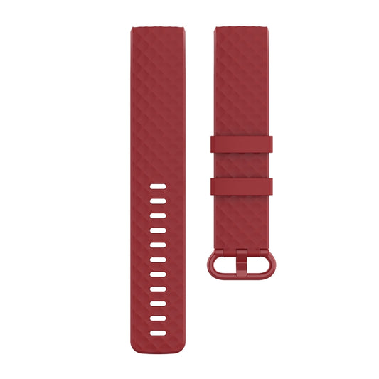 Color Buckle TPU Wrist Strap Watch Band for Fitbit Charge 4 / Charge 3 / Charge 3 SE, Size: L(Red) by bashfashion