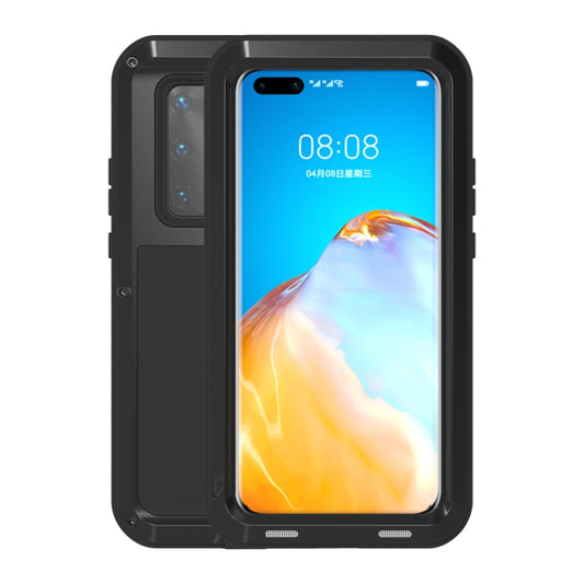 For Huawei P40 Pro LOVE MEI Metal Shockproof Waterproof Dustproof Protective Case(Black) by LOVE MEI