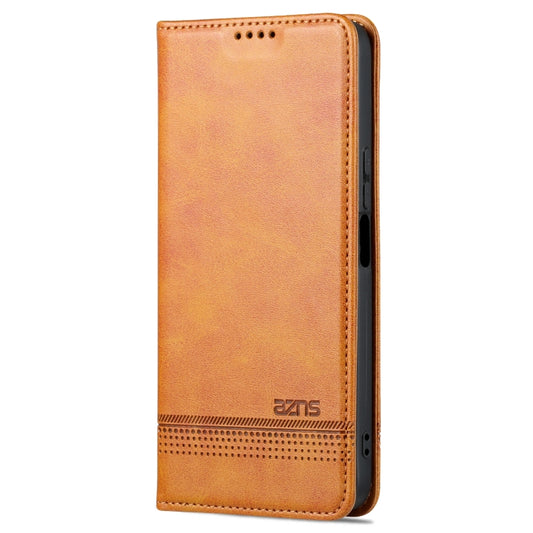 For Honor Play 40 Plus AZNS Magnetic Calf Texture Flip Leather Phone Case(Light Brown) by AZNS