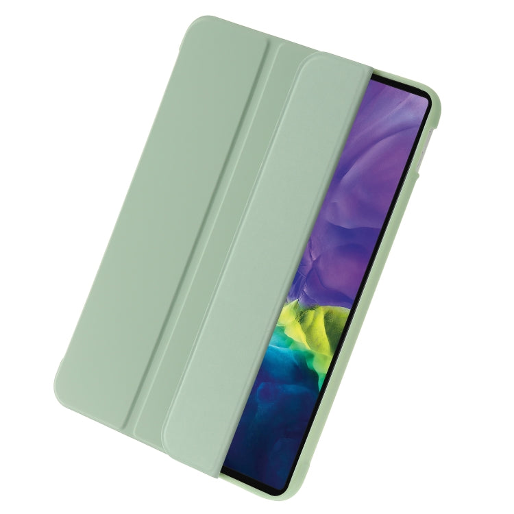 For iPad 2025 / 2022 Three-folding Holder Honeycomb Silicone + PU Smart Leather Tablet Case(Green) by bashfashion