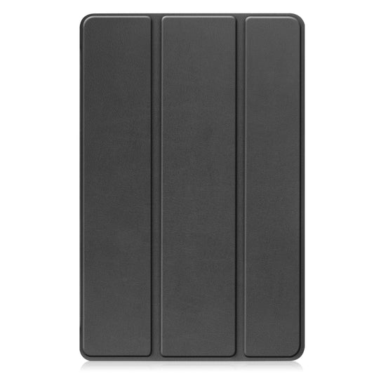 For Lenovo Tab P11 Gen 2 Custer Pure Color 3-Fold Holder Leather Smart Tablet Case(Black) by bashfashion