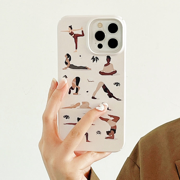 For iPhone 14 Plus Cartoon Film Craft Hard PC Phone Case(Yoga) by bashfashion