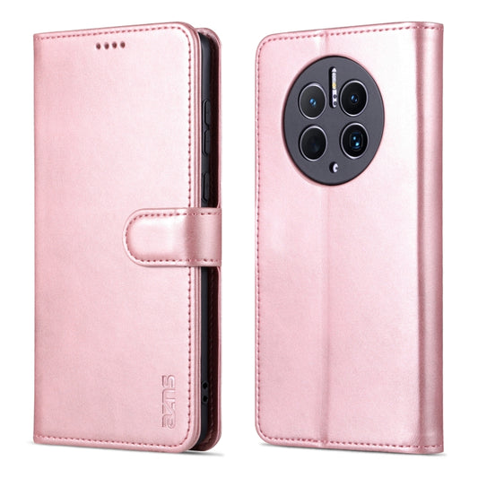 For Huawei Mate 50 Pro AZNS Skin Feel Calf Texture Flip Leather Phone Case(Rose Gold) by AZNS