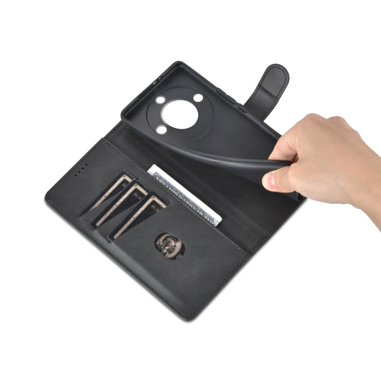 For Honor X40 AZNS Skin Feel Calf Texture Flip Leather Phone Case(Black) by AZNS