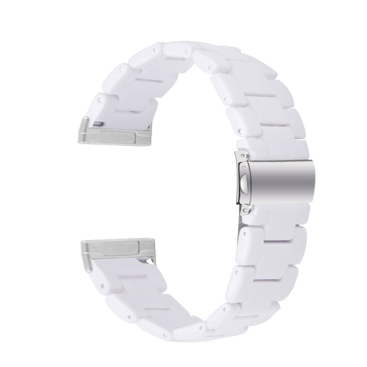 For Fitbit Versa 3 / Sense Universal Resin Watch Band(White) by bashfashion