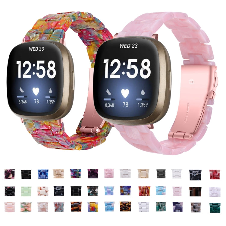 For Fitbit Versa 4 / Sense 2 Universal Resin Watch Band(White) by bashfashion