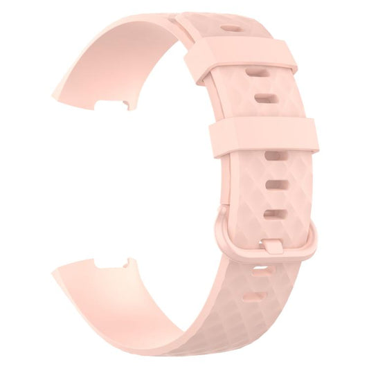 xDfind 18mm Silver Color Buckle TPU Wrist Strap Watch Band for Fitbit Charge 4 / Charge 4 SE / Charge 3 / Charge 3 SE, Size: S(Light Pink) by xDfind