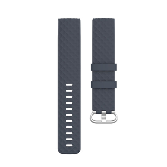 18mm Silver Color Buckle TPU Wrist Strap Watch Band for Fitbit Charge 4 / Charge 3 / Charge 3 SE, Size: L(Blue Gray) by bashfashion