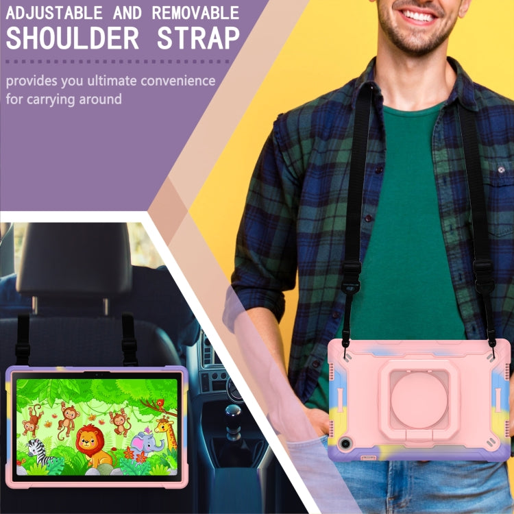 For Samsung Galaxy Tab A8 10.5 2021 Silicone + PC Bracelet Holder Tablet Case(Bright Rose Gold) by bashfashion