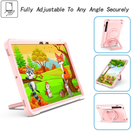 For Samsung Galaxy Tab S7 / S8 Silicone + PC Bracelet Holder Tablet Case(Rose Gold) by bashfashion