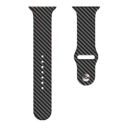 Carbon Fiber Silicone Strap For Apple Watch Series 9&8&7 41mm / SE 3&SE 2&6&SE&5&4 40mm / 3&2&1 38mm by bashfashion