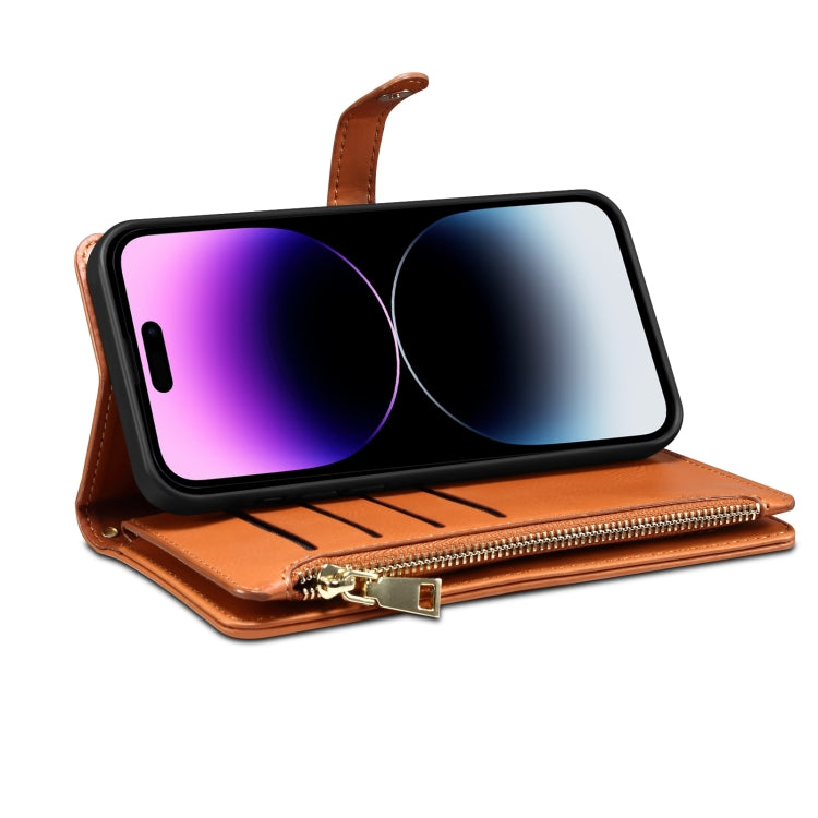 For Google Pixel 6 Pro ESEBLE Star Series Lanyard Zipper Wallet RFID Leather Case(Brown) by ESEBLE