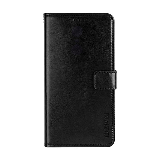 For Infinix Smart 6 Plus idewei Crazy Horse Texture Leather Phone Case(Black) by idewei