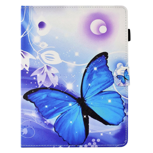 For 10 inch Tablet Electric Pressed TPU Leather Tablet Case(Blue Butterfly) by bashfashion