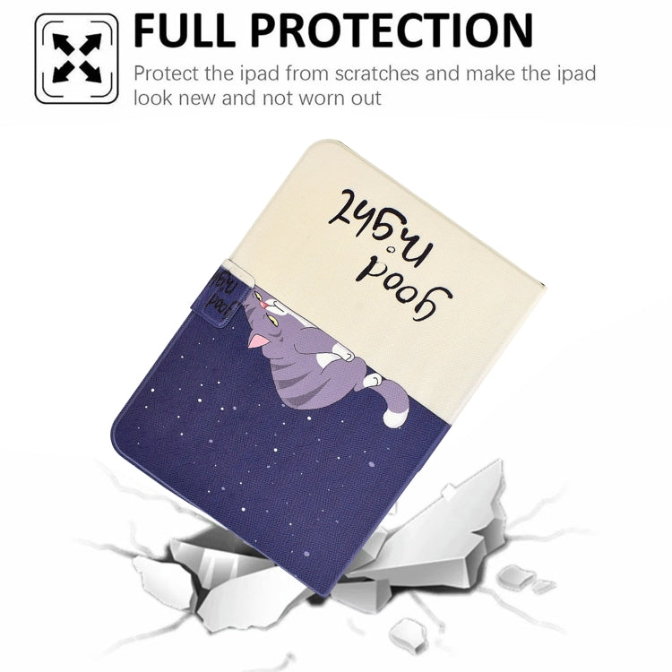 For Samsung Galaxy Tab A 10.1 2019 Electric Pressed TPU Leather Tablet Case(Lazy Cat) by bashfashion