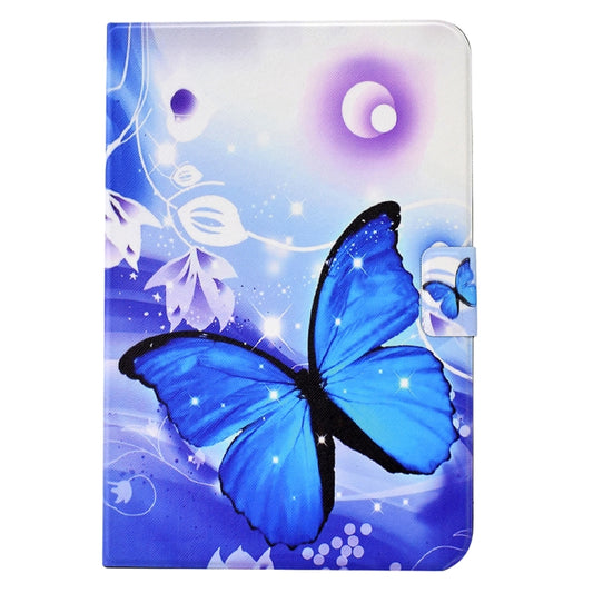 For Lenovo M10 Plus Electric Pressed TPU Smart Leather Tablet Case(Blue Butterfly) by bashfashion