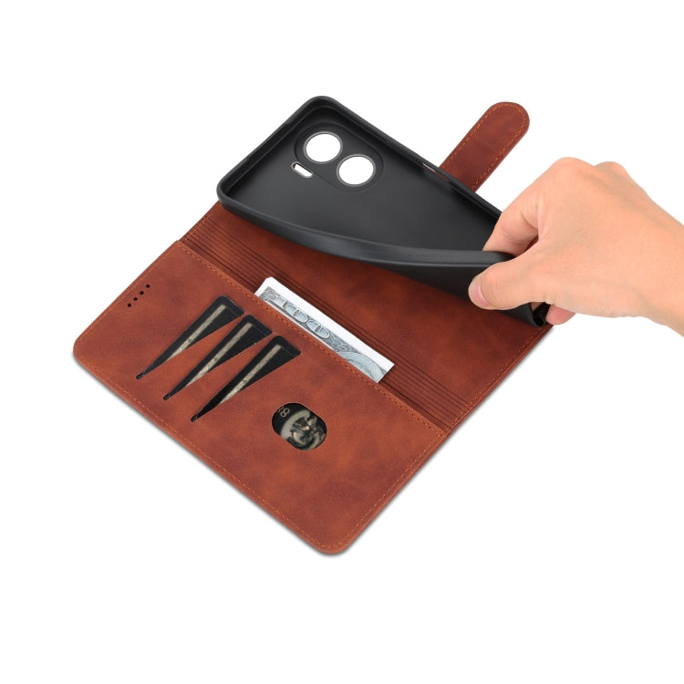 For Honor Play 40 Plus AZNS Skin Feel Calf Texture Flip Leather Phone Case(Brown) by AZNS